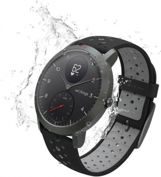 Гибридные мультиспортивные умные часы Withings Steel HR Sport 40mm Black