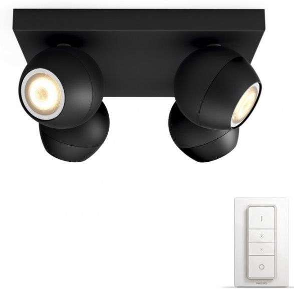 Умный светильник Philips Hue Buckram  white ambiance BT с диммером черный (929003048301)