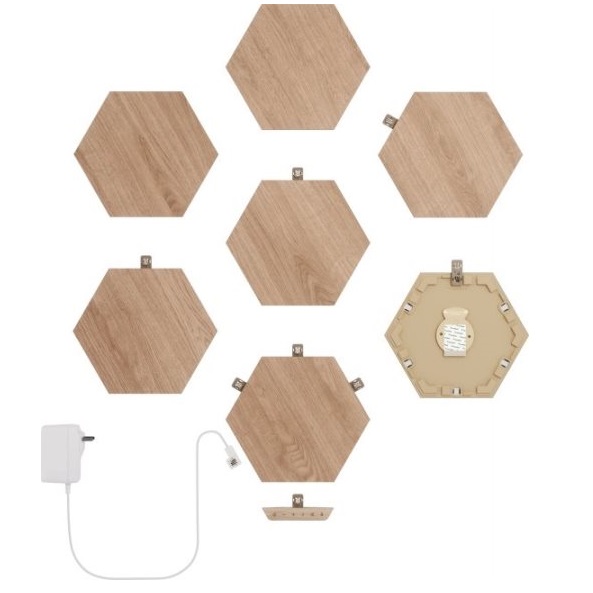 Светодиодная панель Nanoleaf Elements Wood Look Hexagons Starter Kit (7 панелей) NL52-K-7002HB-7PK