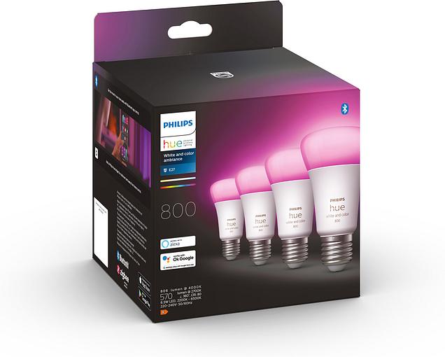 Умные лампы Philips Hue White and Color E27 A60 6.5 Вт 800Лм 4шт (929002489604)