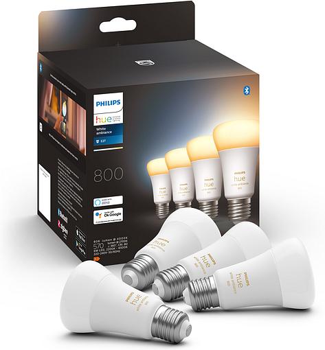 Умные лампы Philips Hue White Ambiance E27 A60 6Вт 800Лм 4шт (929002489804)