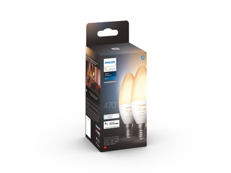 Умная лампа Philips Hue White Ambiance E14 (2 штуки) (929002294404)
