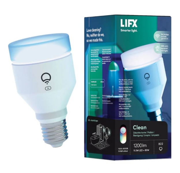 Умная антибактериальная лампа LIFX Clean A60 E27 11,5Вт (LHLA19E27UVIN)