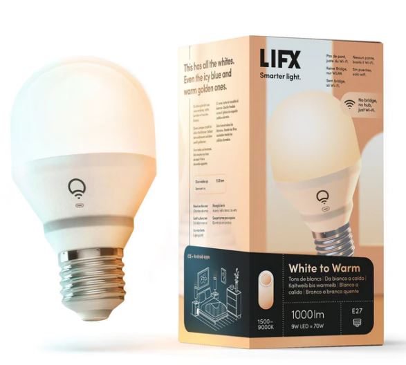 Умная лампа LIFX White to Warm E27 9Вт (L3A19LTW08E27IN)