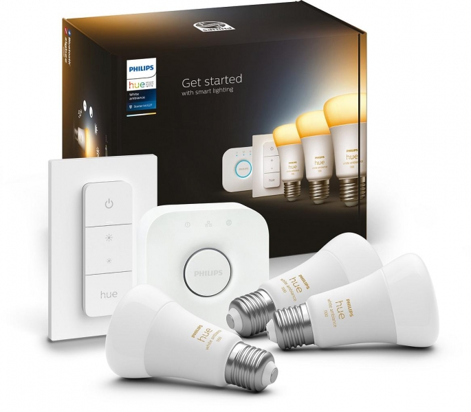 Комплект умных ламп Philips Hue Starter Kit White Ambiance Bluetooth E27 1055Лм (929002468403)