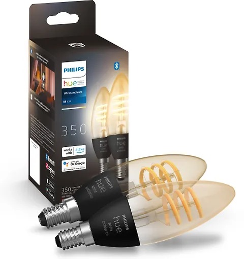 Умная лампа Philips Hue White Ambiance Filament E14 2шт (929003145202)