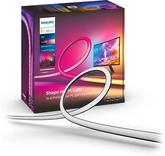 Светодиодная лента Philips Hue LightStrip Gradient for PC для трёх мониторов 24-27 (929003498701)