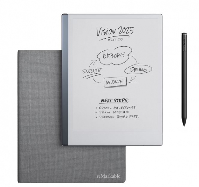 Графический планшет reMarkable 2 со стилусом Marker Plus и чехлом Book Folio серый (RM114)