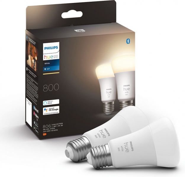 Умные лампы Philips Hue White Bluetooth E27 9Вт 2700К 2 шт (929001821623)