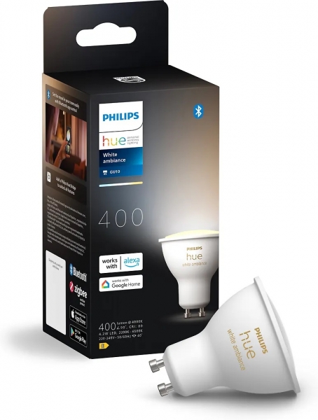 Умная лампа Philips Hue White Ambiance Bluetooth GU10 4.2Вт 400Лм 1-pack (929003666701)
