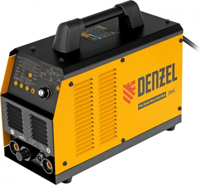 DENZEL Аппарат инвертор. аргонодуговой сварки ITIG-200 DС Pulse Cold Weld, 200 А, ПВ 60% 94329