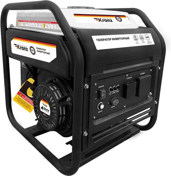 KRANZ (KR-16-1143) Генератор инверторный KR3500IO, 3,5кВт, 230В, 7л, открытый корпус, ручной старт